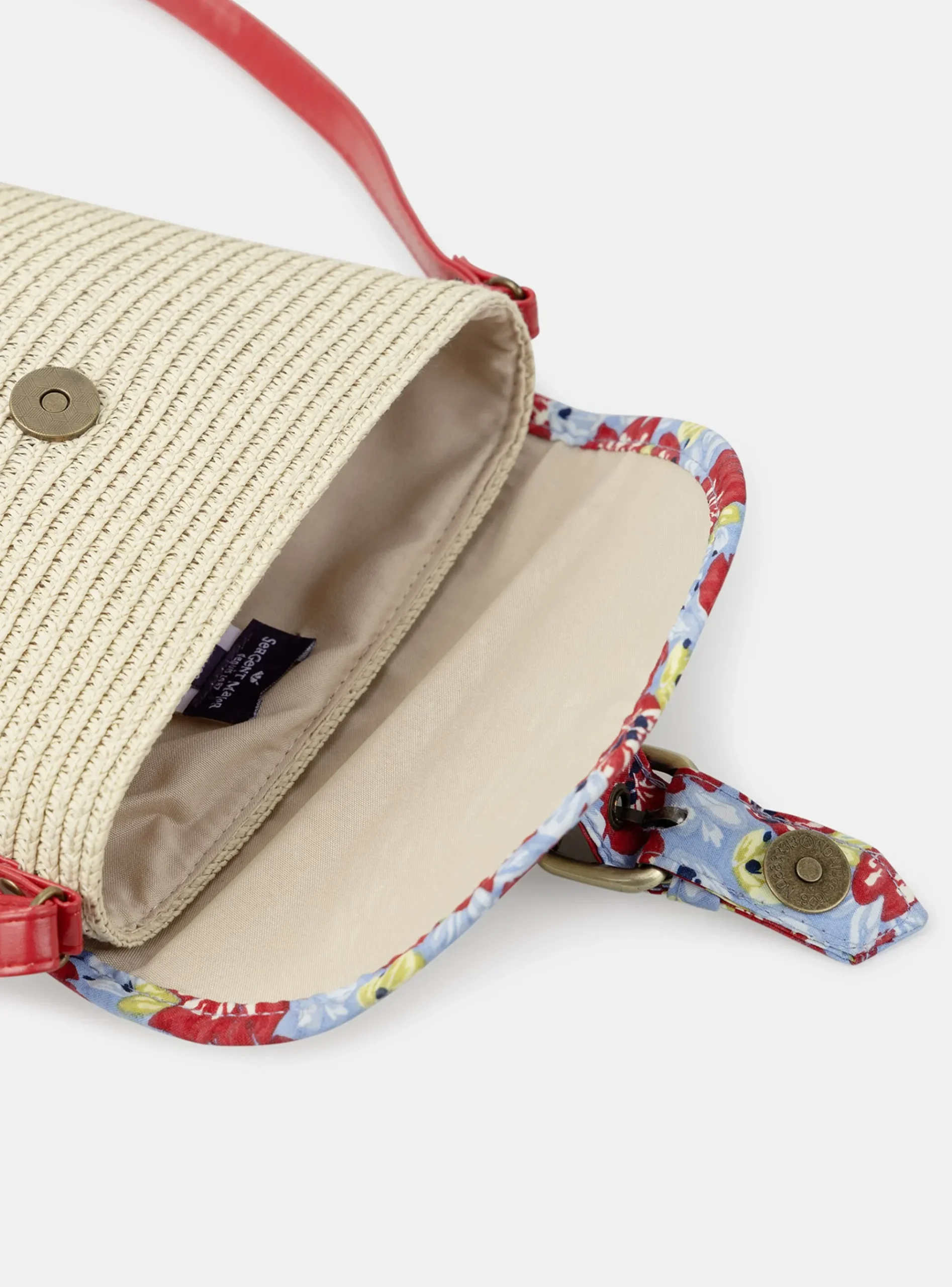 Sergent Major Sac, Cartable & Parapluie-Sac en paille avec anse en simili cuir