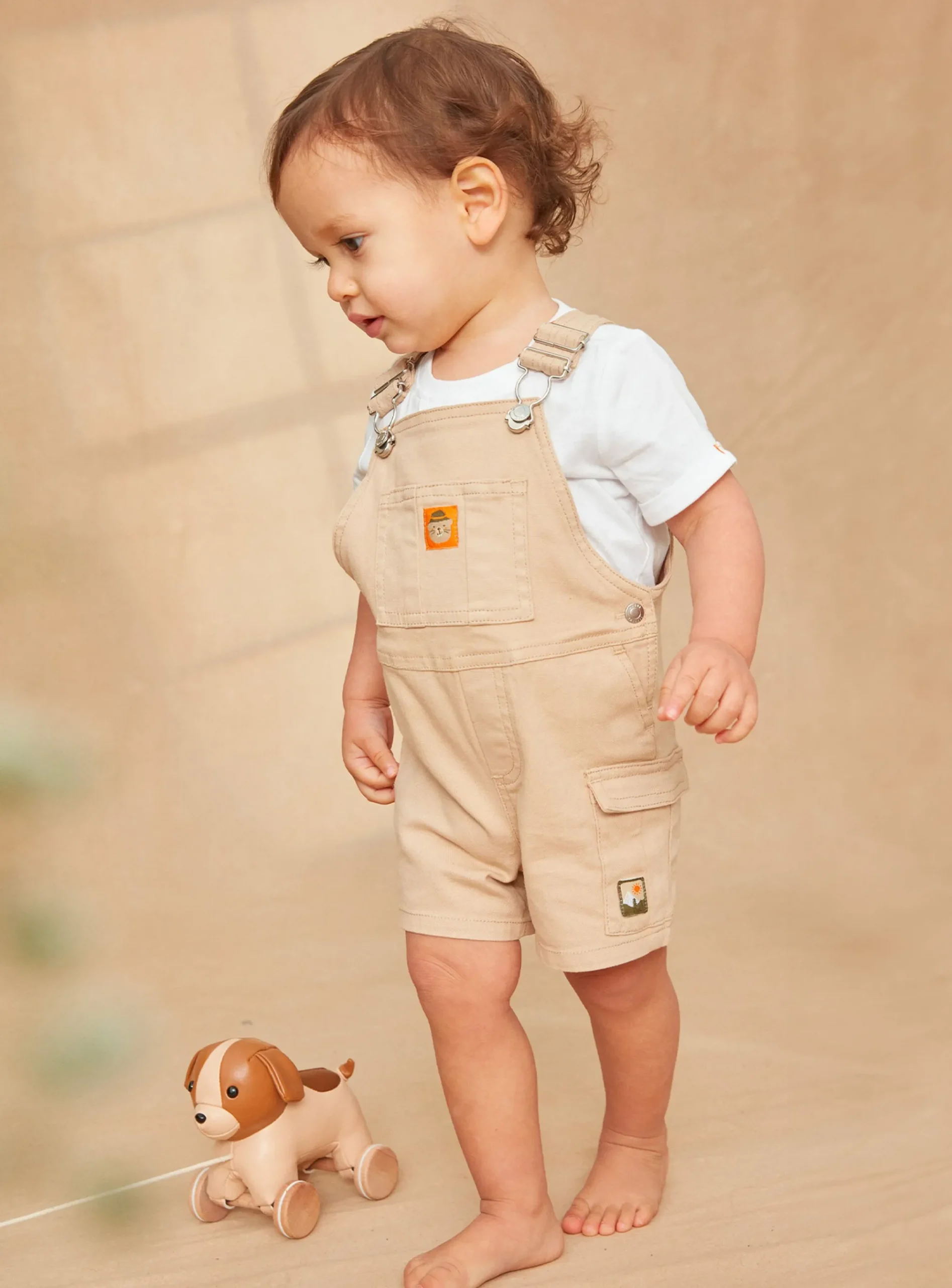 Sergent Major Ensemble, Combinaison & Salopette-Salopette Courte Beige
