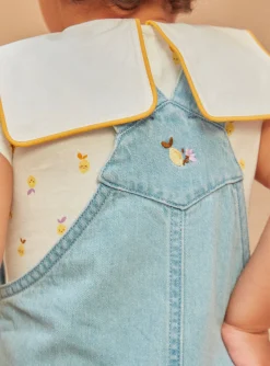 Sergent Major Ensemble, Combinaison & Salopette-Salopette courte en denim avec broderies