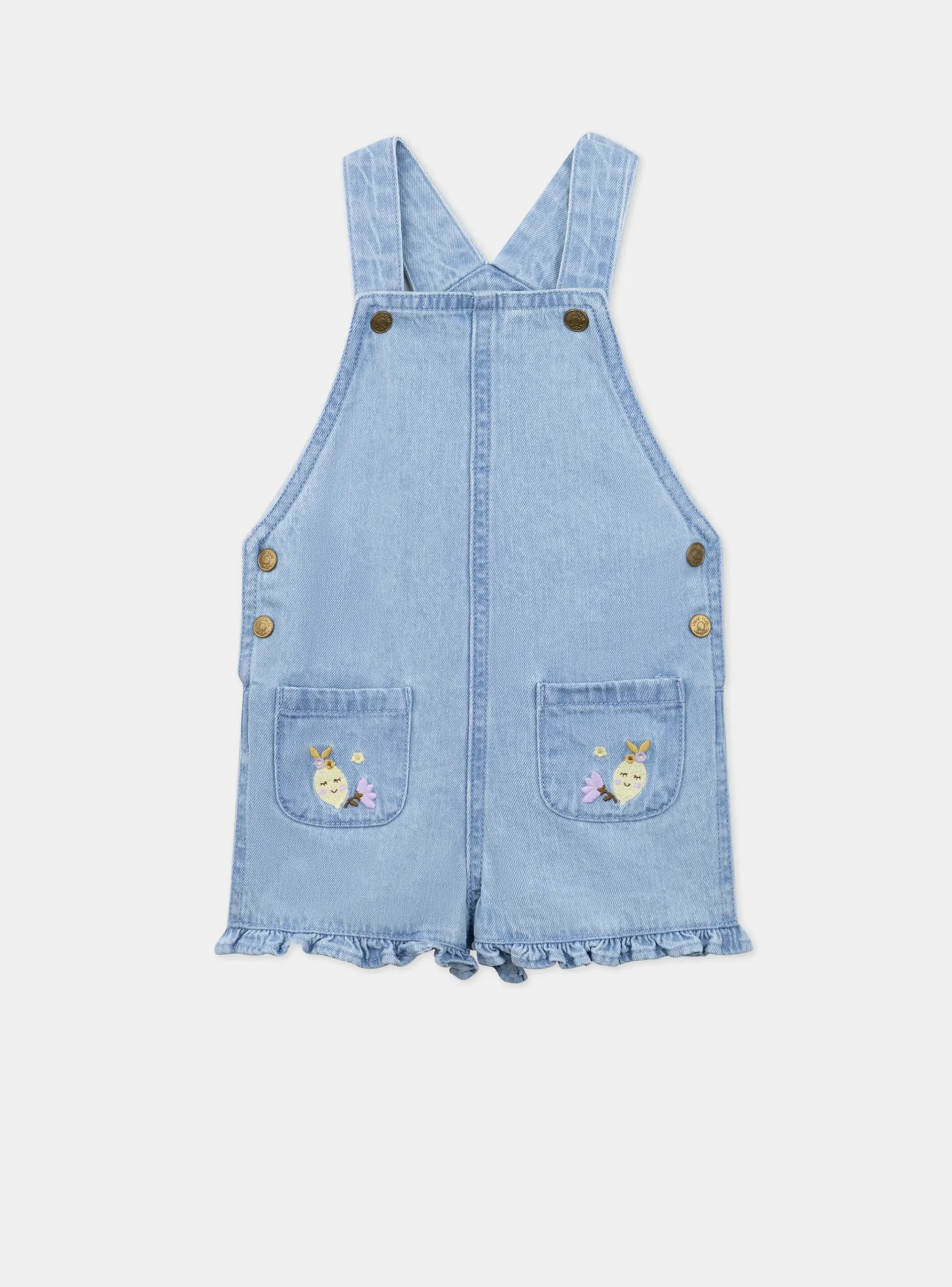 Sergent Major Ensemble, Combinaison & Salopette-Salopette courte en denim avec broderies