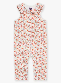 Sergent Major Ensemble, Combinaison & Salopette-Salopette vanille en twill &agrave; imprim&eacute; fleuri