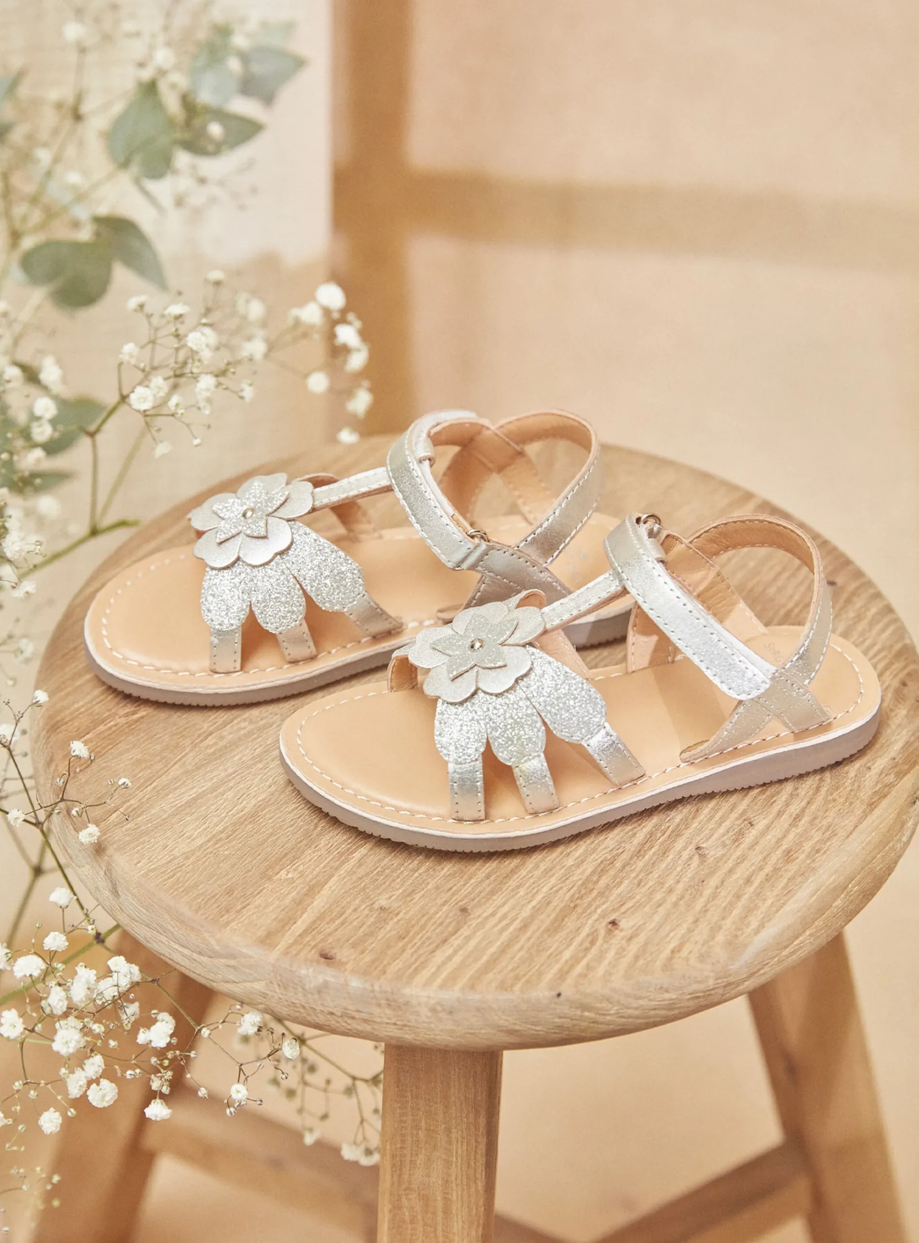 Sergent Major Chaussures Et Chaussons-Sandales argentées ouvertes