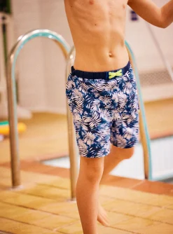 Sergent Major Maillot De Bain & Tenue De Plage-Short de bain bleu imprim&eacute; feuilles enfant gar&ccedil;on