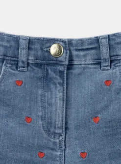 Sergent Major Jupe & Short-Short en jean coeurs