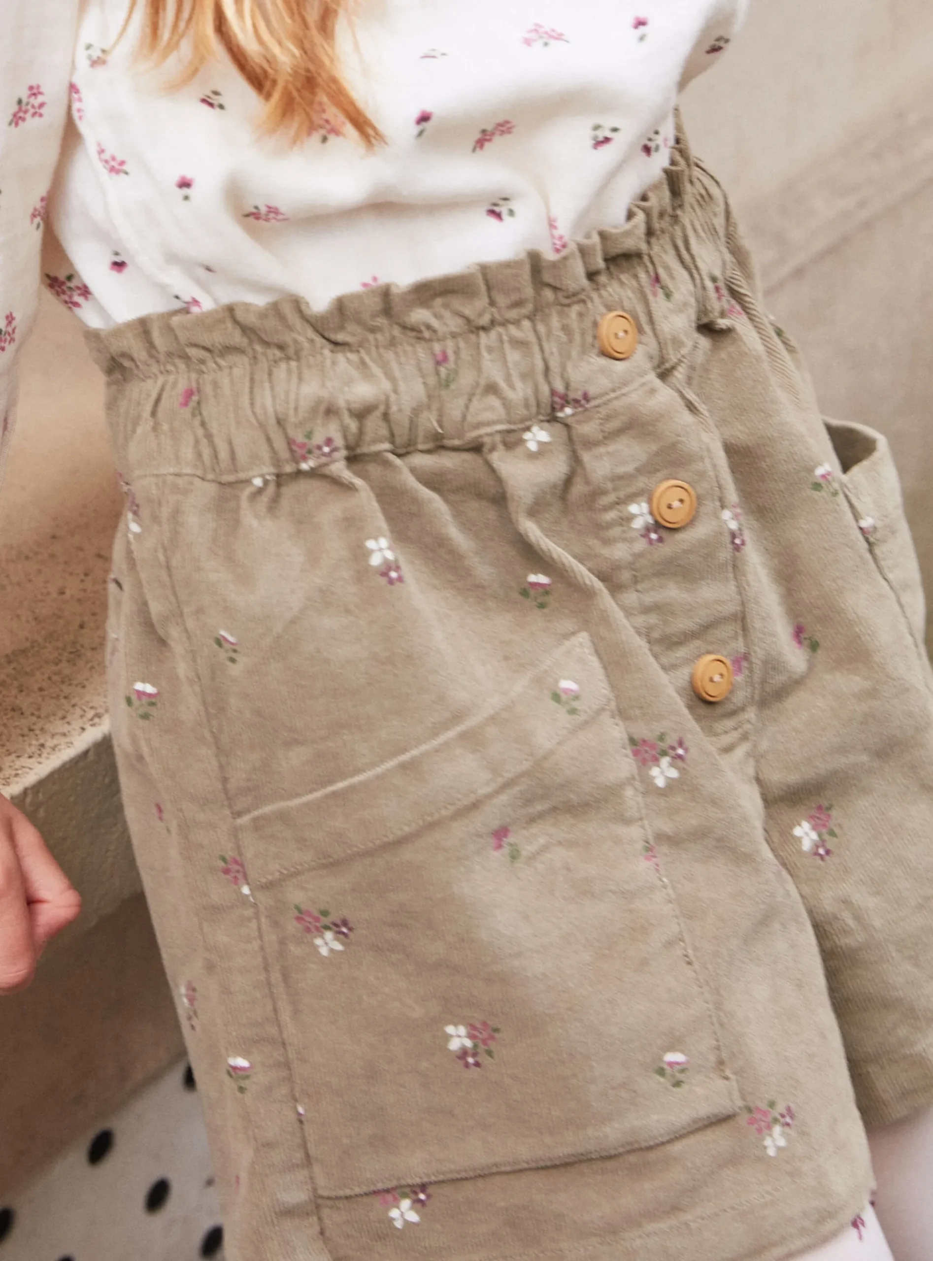 Sergent Major Jupe & Short-Short en velours fleuri