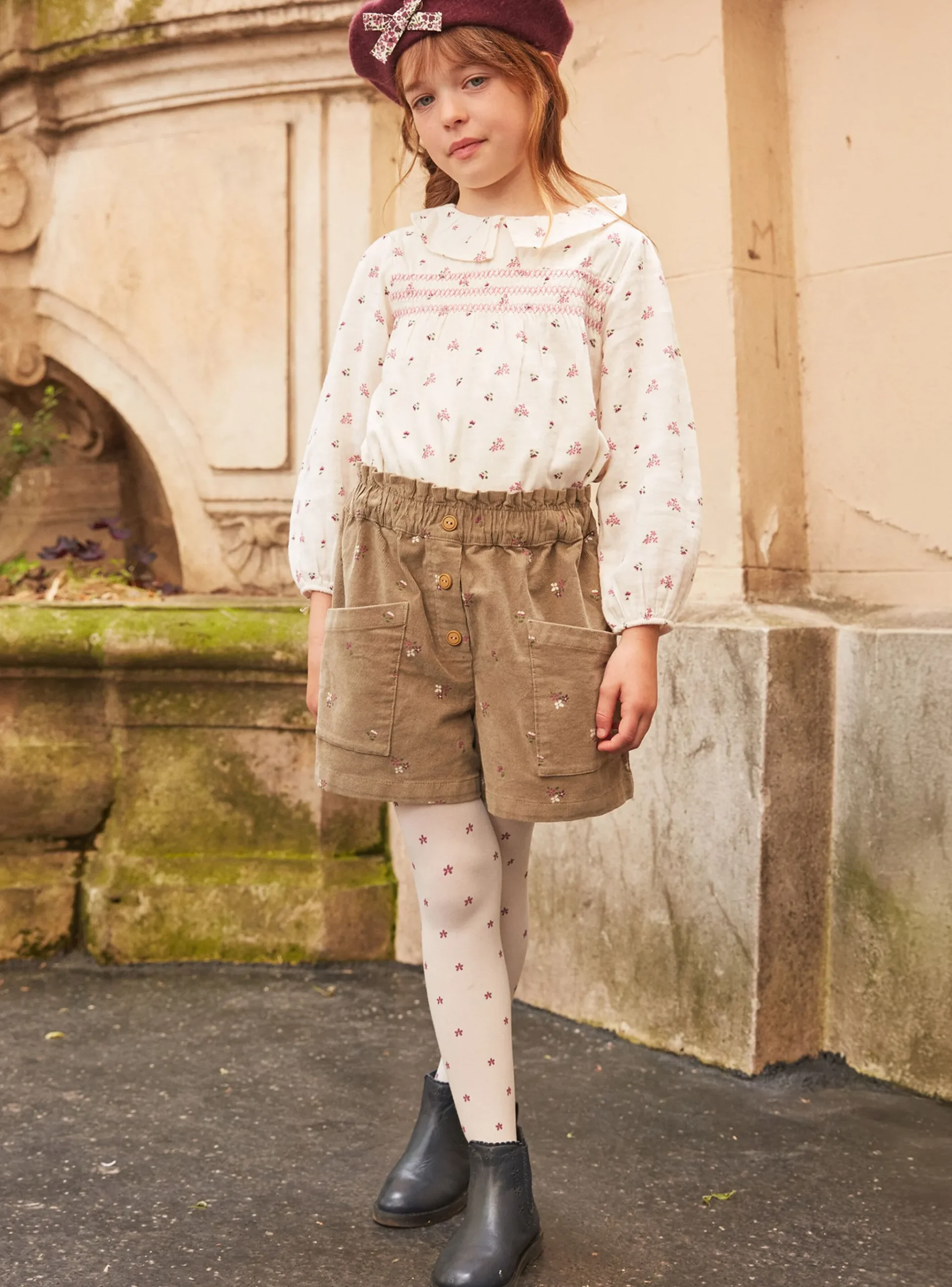 Sergent Major Jupe & Short-Short en velours fleuri