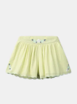 Sergent Major Jupe & Short-Short Jaune &agrave; Broderies Jaune P&acirc;le