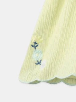 Sergent Major Jupe & Short-Short Jaune &agrave; Broderies Jaune P&acirc;le
