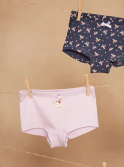 Sergent Major Sous-vêtement, Chaussette & Collant-3 shortys bleu, mauve et &eacute;cru &agrave; imprim&eacute; et motifs fleuris