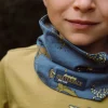 Sergent Major Chapeau & Tour De Cou-Snood bleu ardoise &agrave; imprim&eacute; dinosaures