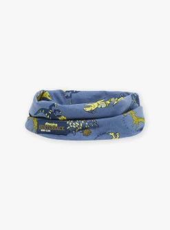 Sergent Major Chapeau & Tour De Cou-Snood bleu ardoise &agrave; imprim&eacute; dinosaures