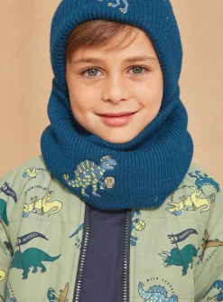 Sergent Major Chapeau & Tour De Cou | Bonnet, Echarpe, & Gant-Snood bleu pétrole en tricot