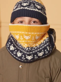 Sergent Major Bonnet, Echarpe, & Gant-Snood jacquard tricolore