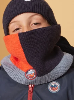Sergent Major Bonnet, Echarpe, & Gant-Snood maille c&ocirc;tel&eacute; tricolore