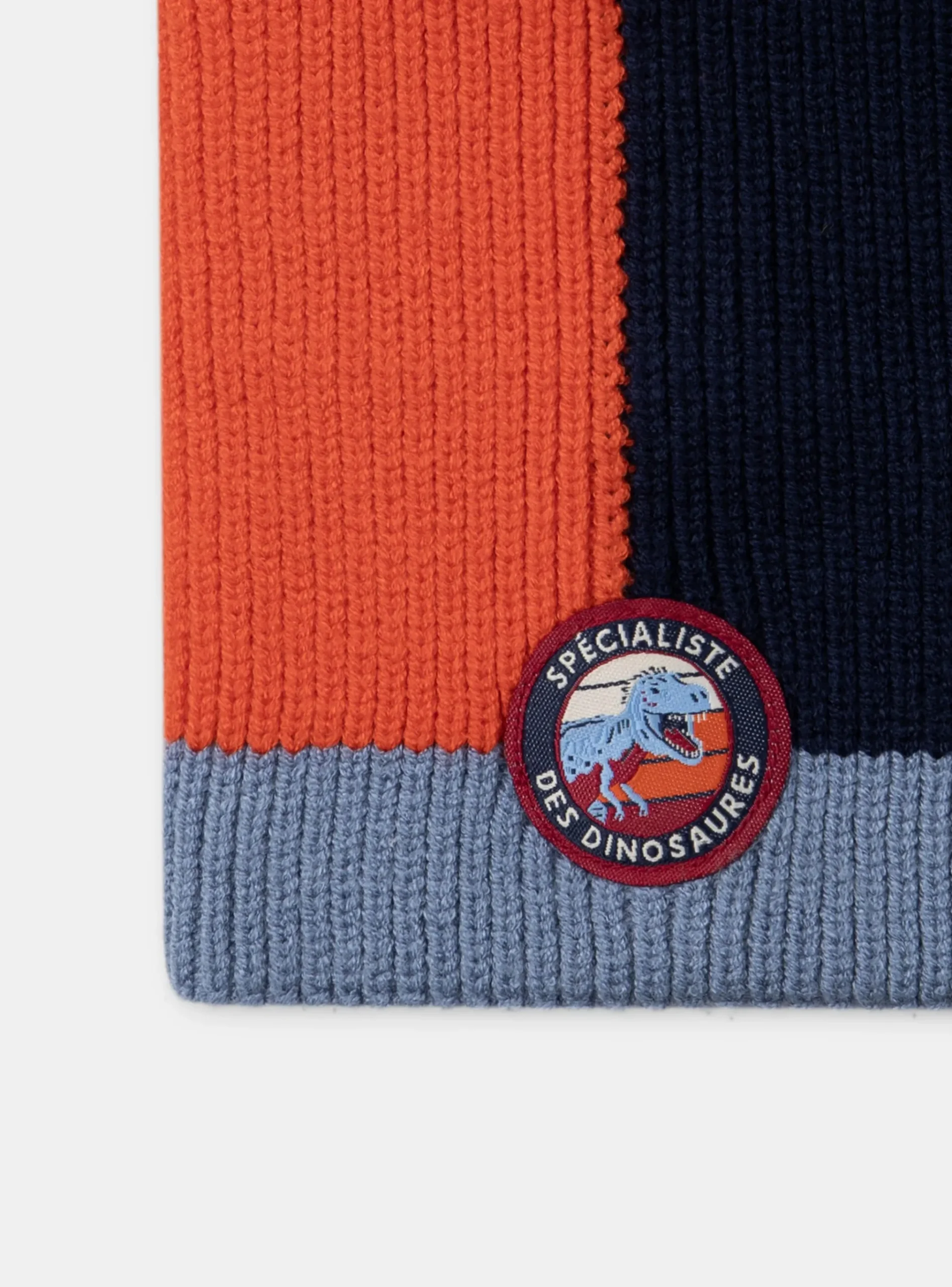 Sergent Major Bonnet, Echarpe, & Gant-Snood maille côtelé tricolore