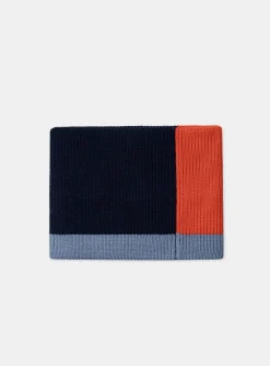 Sergent Major Bonnet, Echarpe, & Gant-Snood maille côtelé tricolore
