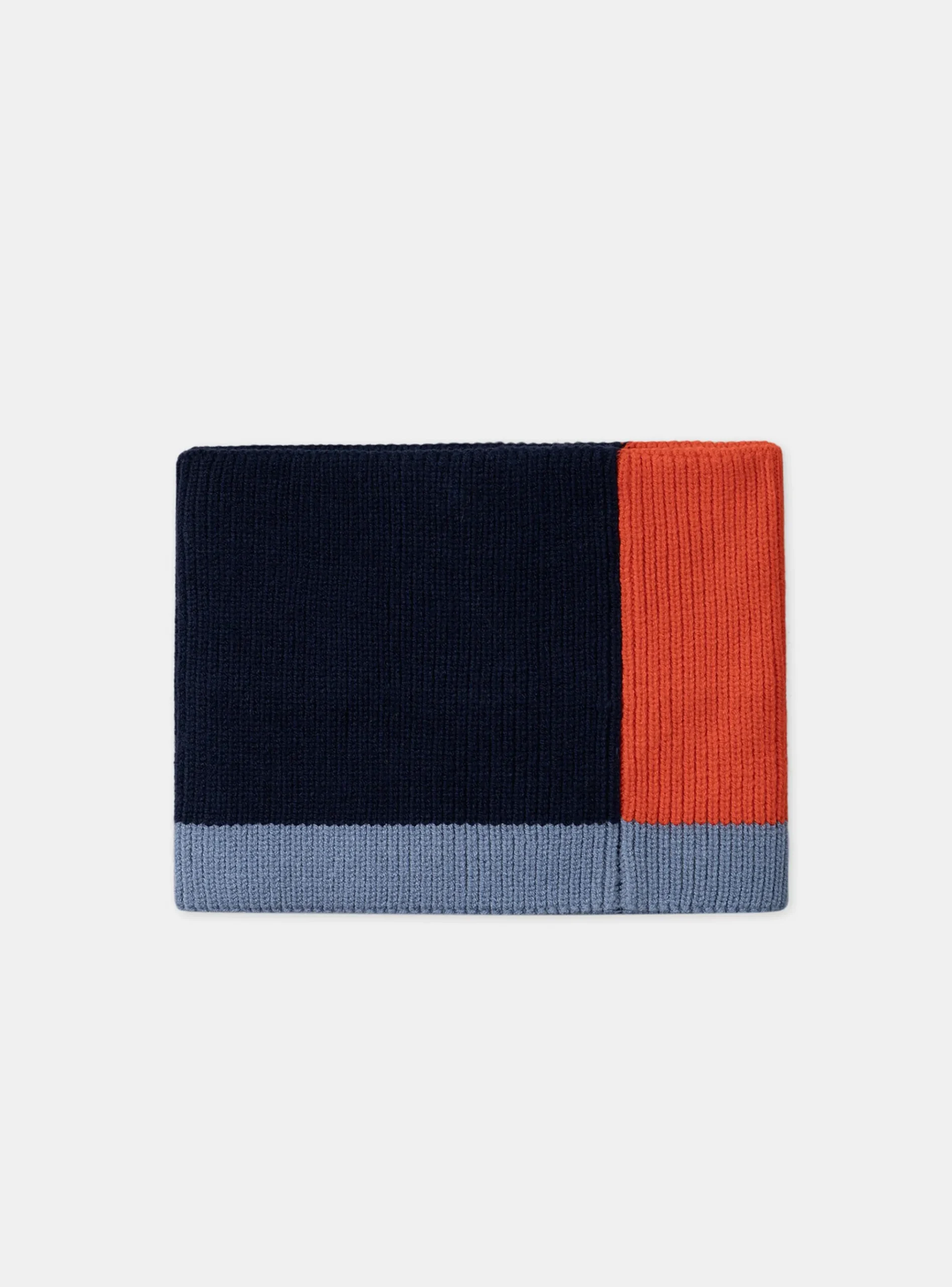 Sergent Major Bonnet, Echarpe, & Gant-Snood maille côtelé tricolore