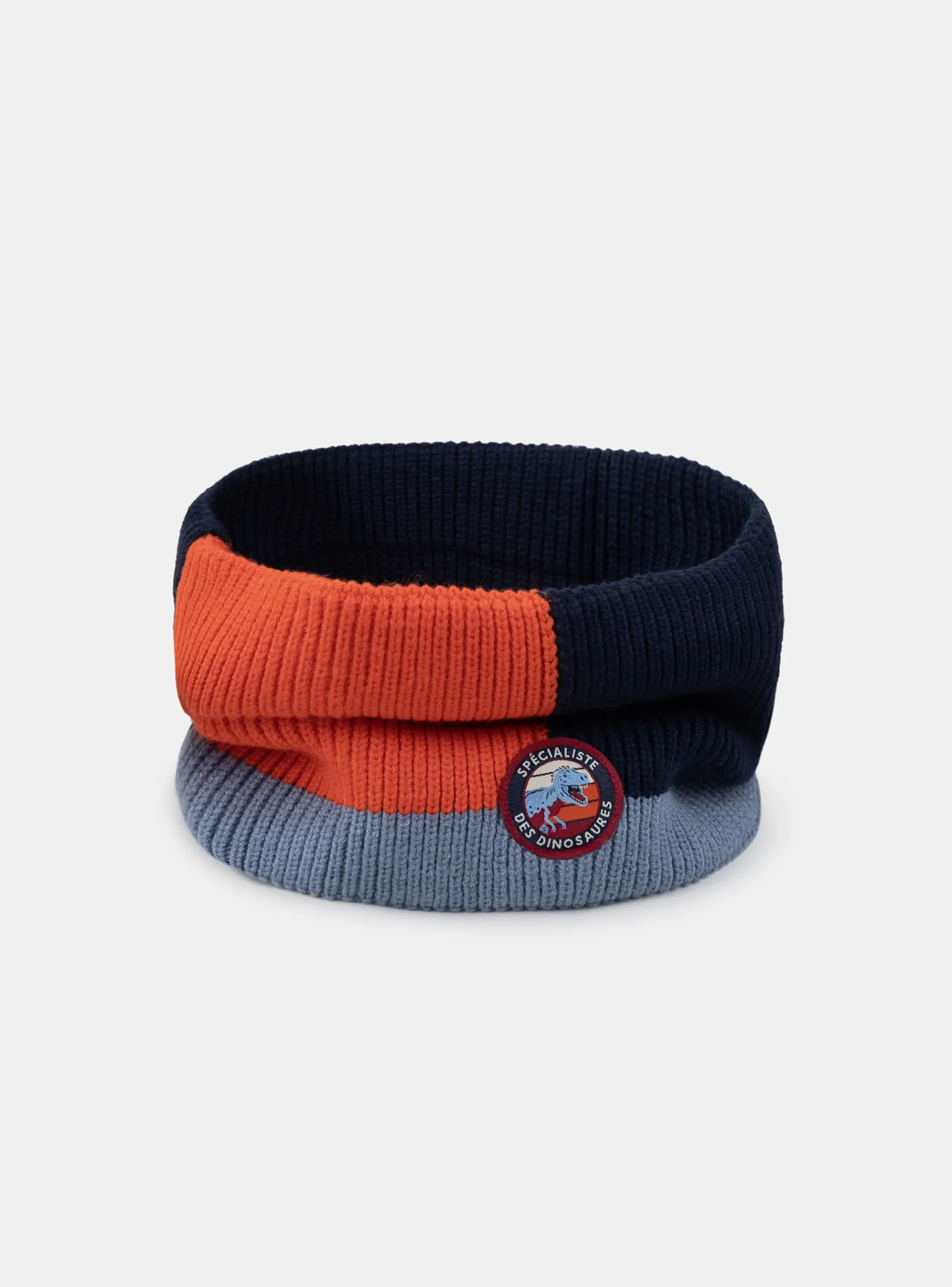 Sergent Major Bonnet, Echarpe, & Gant-Snood maille côtelé tricolore