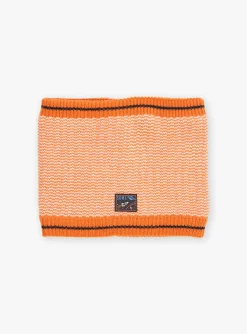 Sergent Major Bonnet, Echarpe, & Gant-Snood orange en tricot