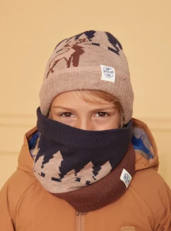 Sergent Major Bonnet, Echarpe, & Gant-Snood tricot jacquard
