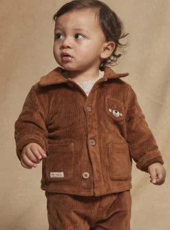Sergent Major Chemise, T-shirt & Polo-Surchemise marron en velours c&ocirc;tel&eacute;