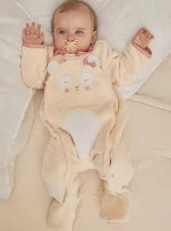 Sergent Major Pyjama & Grenouillère-Surpyjama nude en fourrure synth&eacute;tique