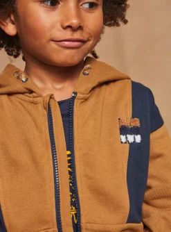 Sergent Major Tenues De Sport-Sweat &agrave; capuche bleu marine et marron