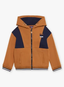 Sergent Major Tenues De Sport-Sweat &agrave; capuche bleu marine et marron