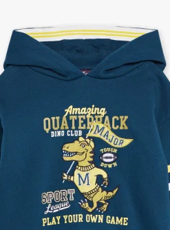 Sergent Major Pull, Gilet & Sweat-Sweat &agrave; capuche bleu p&eacute;trole et jaune
