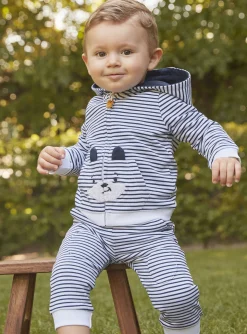 Sergent Major Ensemble Jogging-Sweat &agrave; capuche &eacute;cru &agrave; imprim&eacute; &agrave; rayures