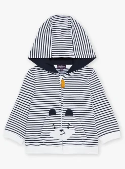 Sergent Major Ensemble Jogging-Sweat &agrave; capuche &eacute;cru &agrave; imprim&eacute; &agrave; rayures