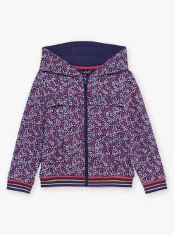 Sergent Major Tenues De Sport-Sweat &agrave; capuche violet &agrave; imprim&eacute; fleuri