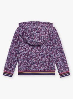 Sergent Major Tenues De Sport-Sweat &agrave; capuche violet &agrave; imprim&eacute; fleuri