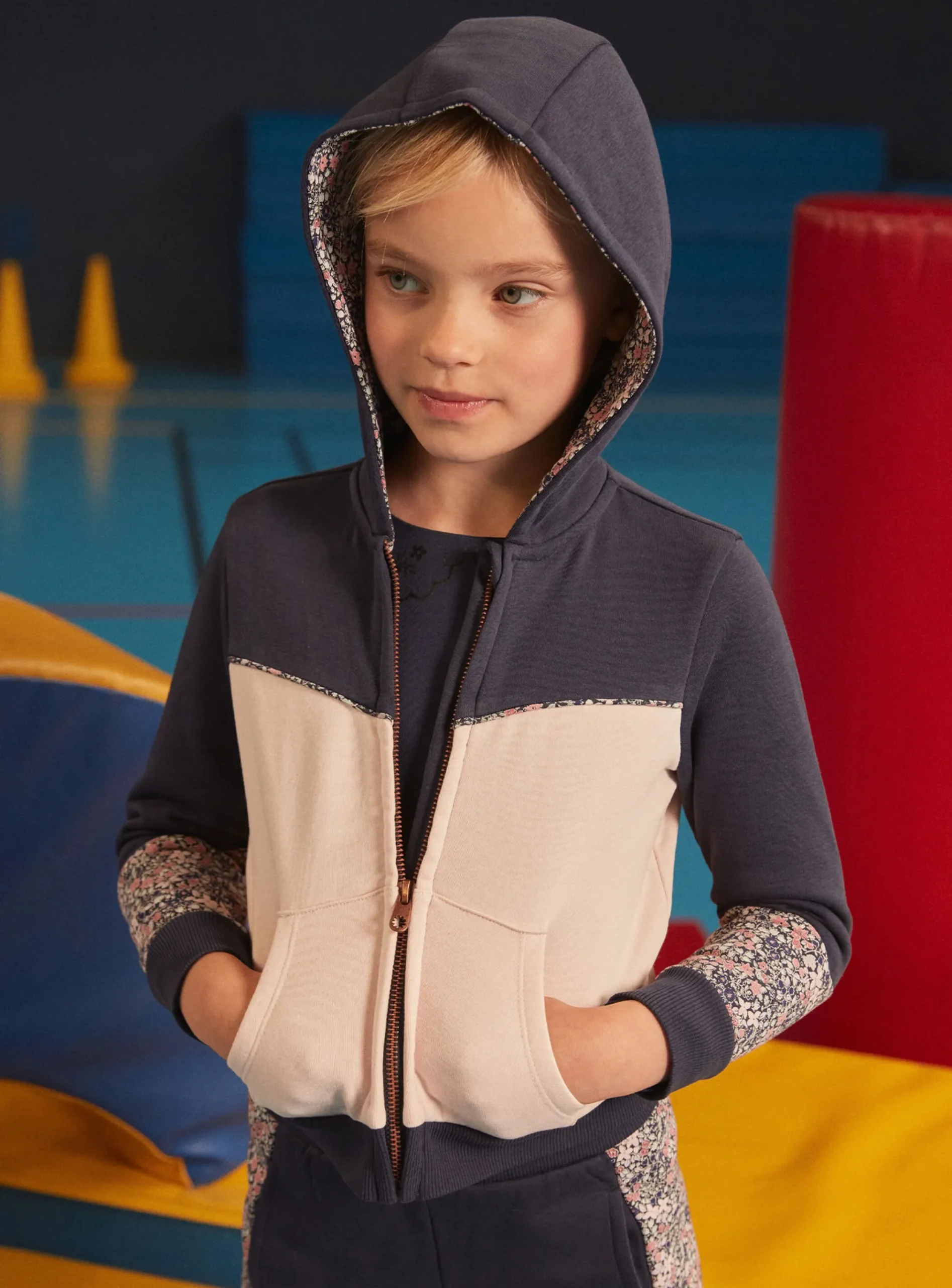 Sergent Major Tenues De Sport-Sweat à capuche zippé fleuri