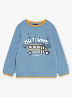 Sergent Major Pull, Gilet & Sweat-Sweat bleu en molleton gratt&eacute;