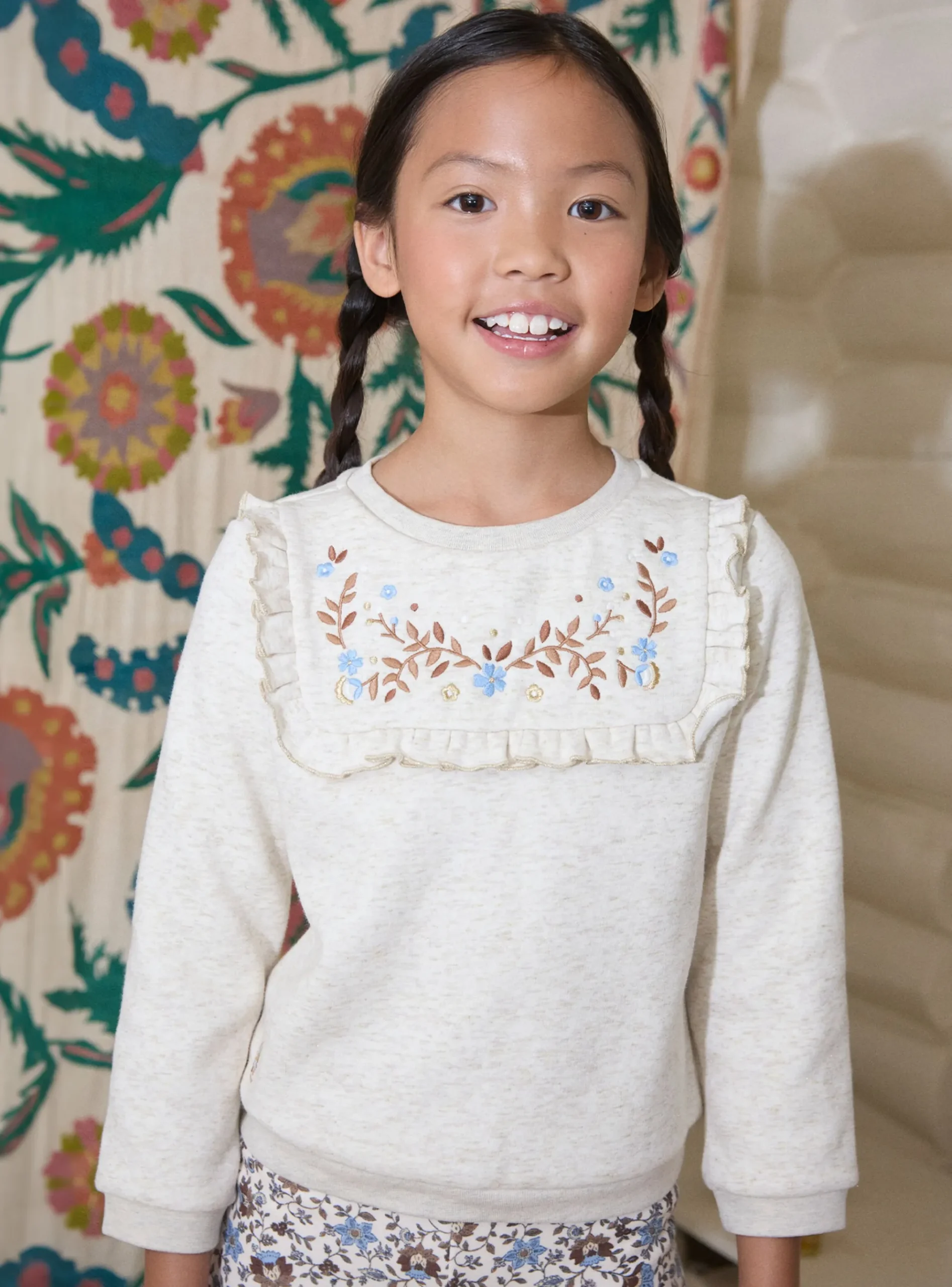 Sergent Major Blouse & T-shirt-Sweat chiné doublé polaire