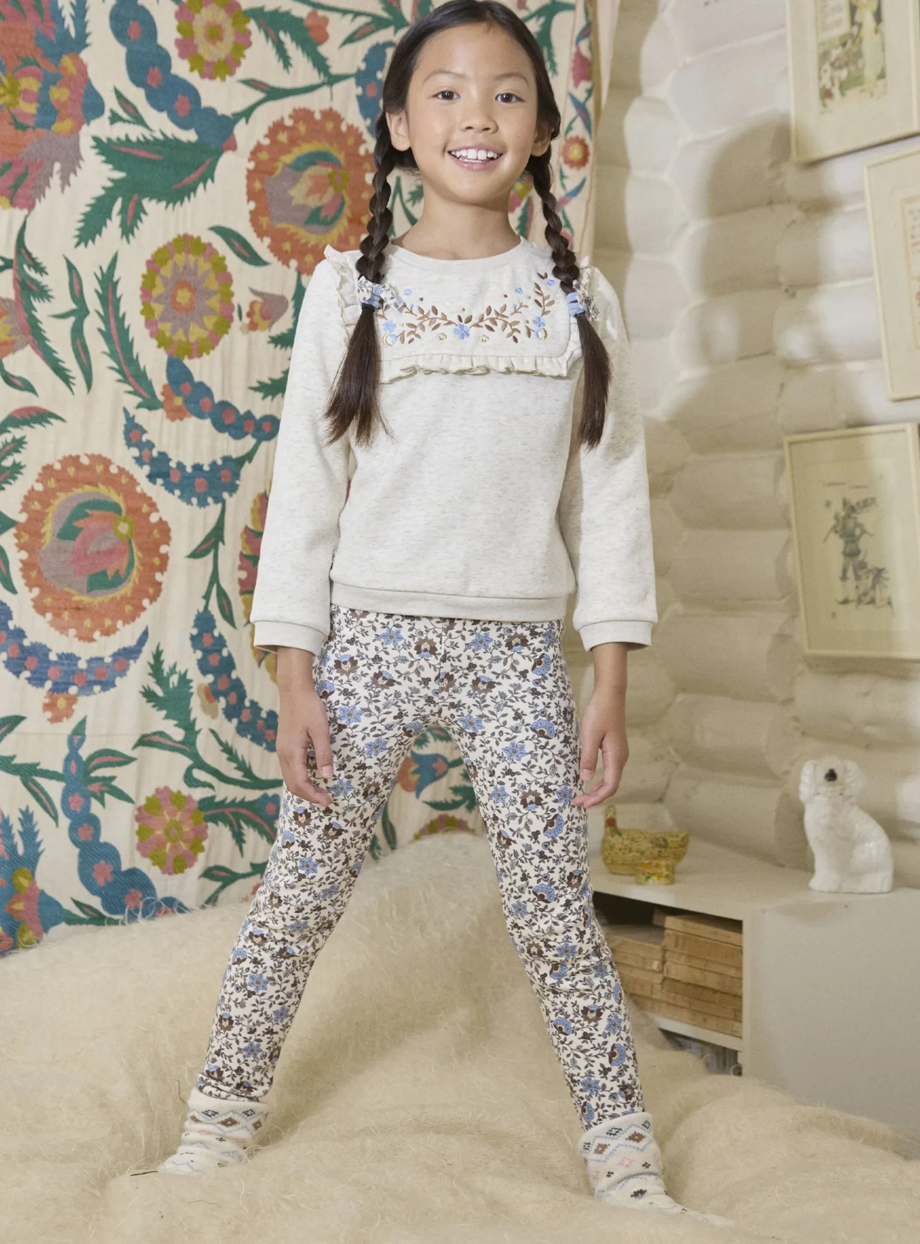 Sergent Major Blouse & T-shirt-Sweat chiné doublé polaire