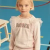 Sergent Major Pull, Gilet & Cardigan-Sweat rose &agrave; volants