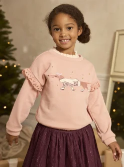 Sergent Major Blouse & T-shirt-Sweat rose doubl&eacute; polaire