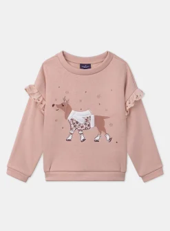 Sergent Major Blouse & T-shirt-Sweat rose doublé polaire