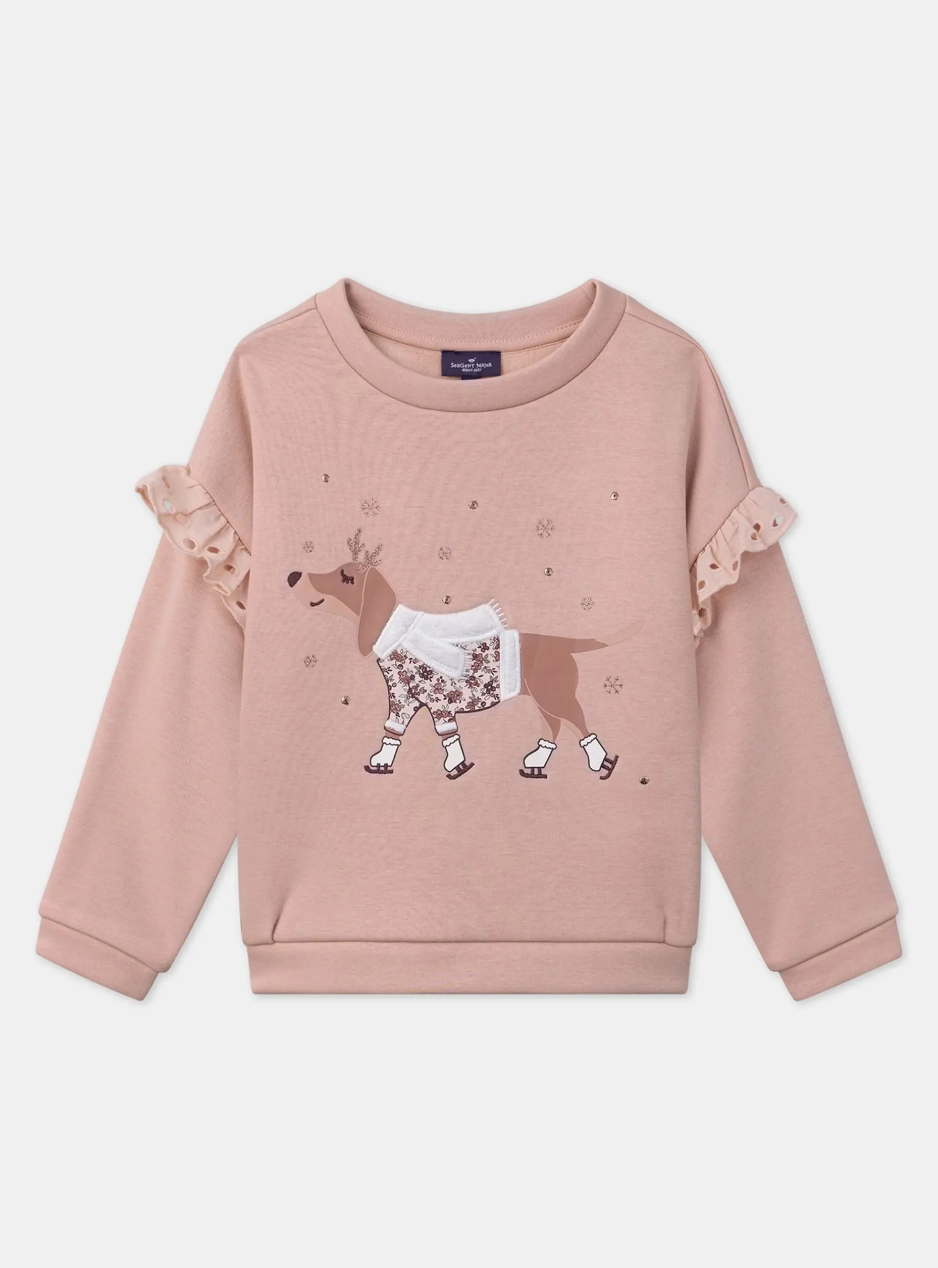 Sergent Major Blouse & T-shirt-Sweat rose doublé polaire