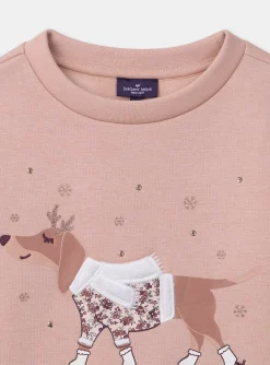Sergent Major Blouse & T-shirt-Sweat rose doublé polaire