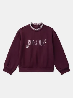 Sergent Major Pull, Gilet & Cardigan-Sweat violet à sequins