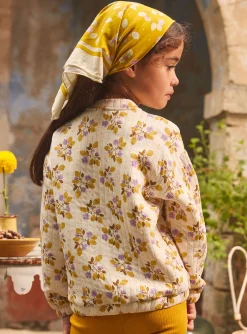 Sergent Major Pull, Gilet & Cardigan-Teddy &agrave; fleurs en tubique