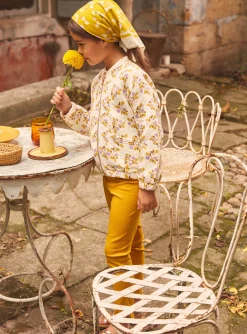 Sergent Major Pull, Gilet & Cardigan-Teddy &agrave; fleurs en tubique
