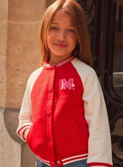 Sergent Major Pull, Gilet & Cardigan-Teddy rouge et blanc en tubic