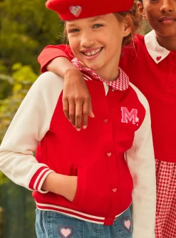 Sergent Major Pull, Gilet & Cardigan-Teddy rouge et blanc en tubic