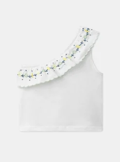 Sergent Major Blouse & T-shirt-Top Écru à Encolure Volantée Ivoire