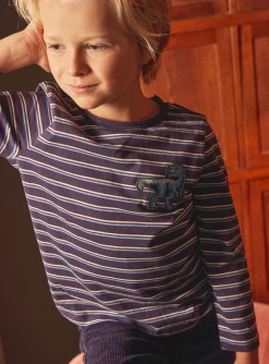 Sergent Major T-shirt & Polo-T-shirt aubergine &agrave; imprim&eacute; &agrave; rayures
