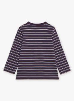 Sergent Major T-shirt & Polo-T-shirt aubergine &agrave; imprim&eacute; &agrave; rayures
